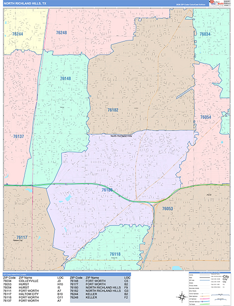 North Richland Hills Wall Map